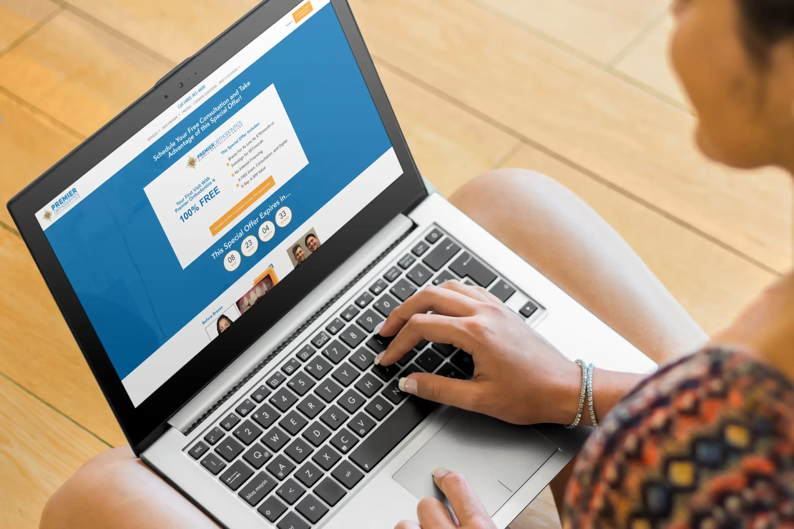 his practice Template on a Laptop