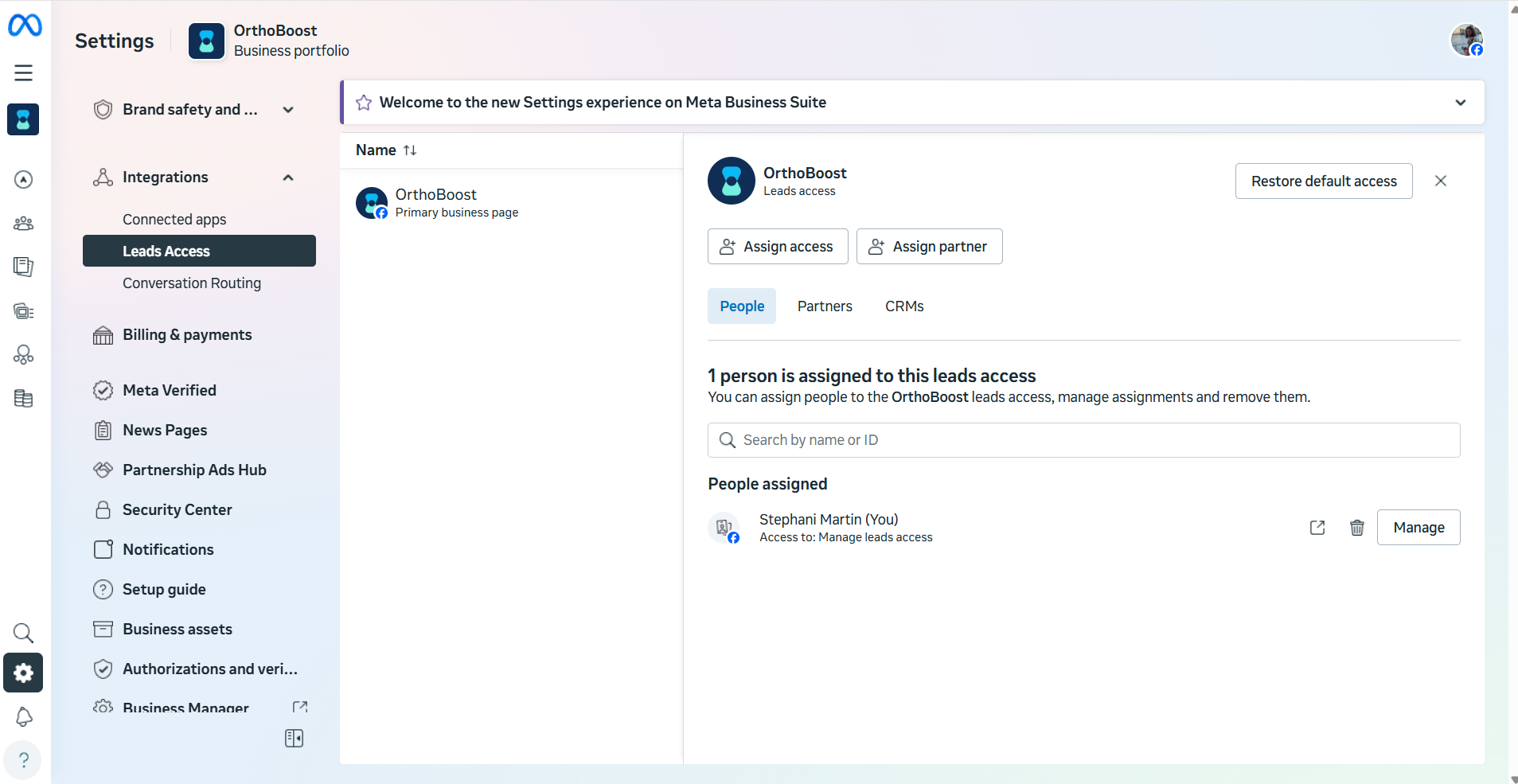 Step 10: Navigate to leads access
